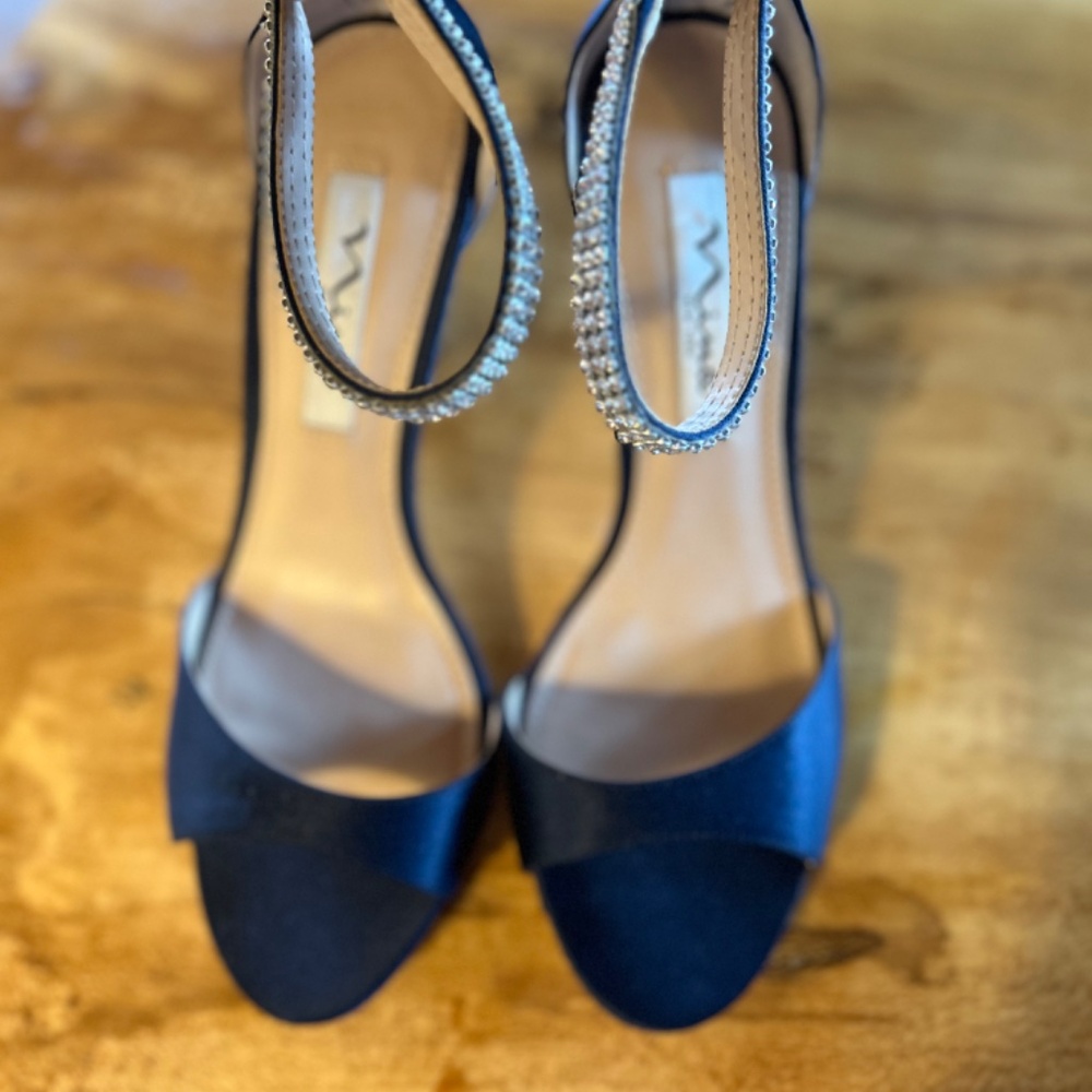 Nina heals with rhinestone ankle strap. Beautiful on! - Picture 2 of 7